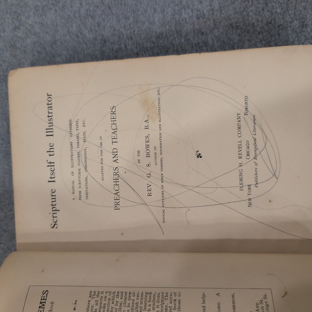 Scripture Itself the Illustrator Rev G S Bowes Fleming H Revell Antique Book - Picture 4 of 4
